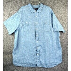 Daniel Cremieux Men's Classics Linen Button Up Shirt Size 3XB Big Blue Beach